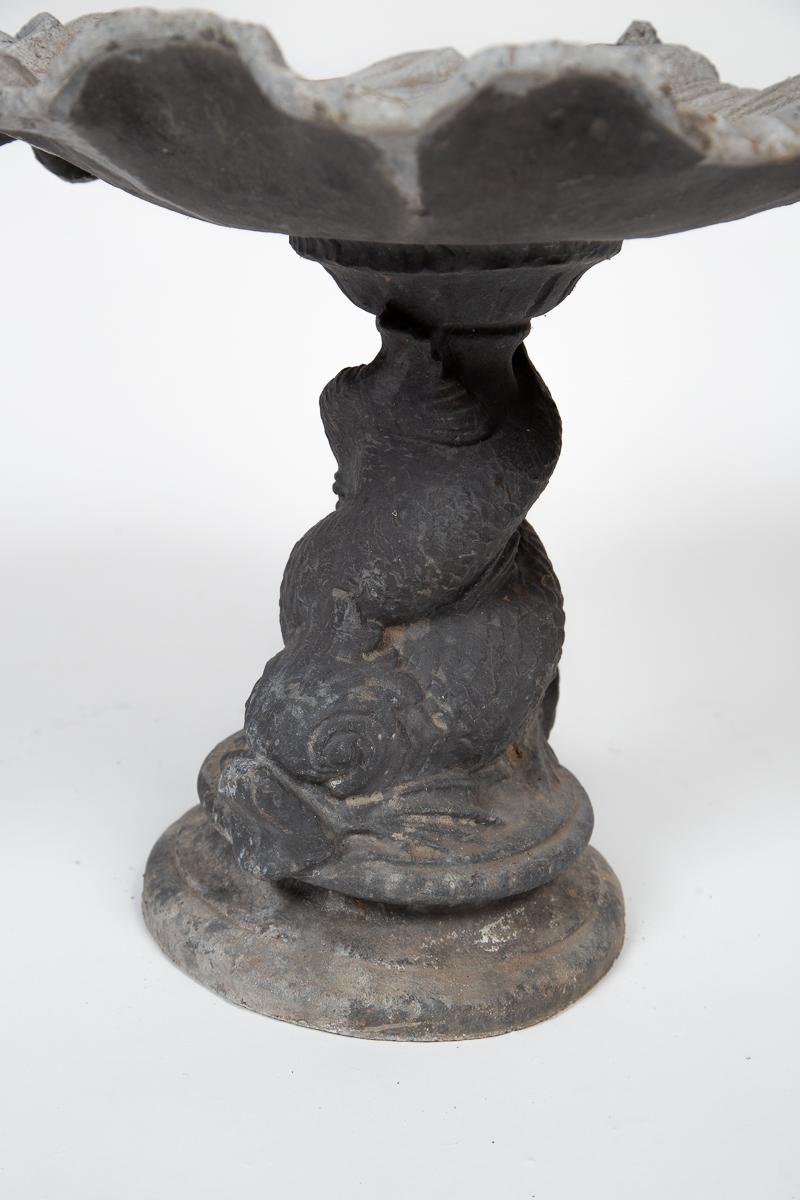 Vintage Cast Lead Shell Form Bird Bath, 1920's For Sale 1