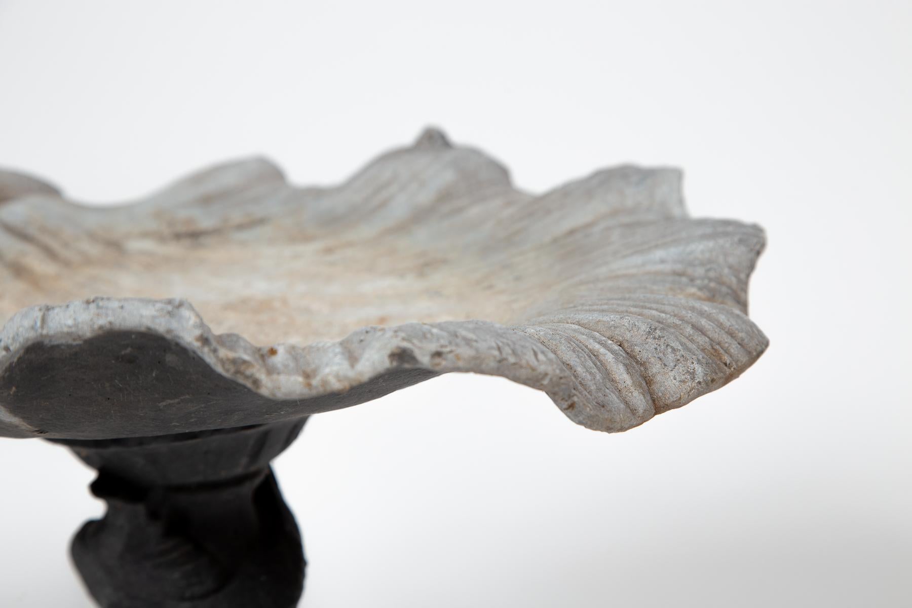 Vintage Cast Lead Shell Form Bird Bath, 1920's For Sale 2