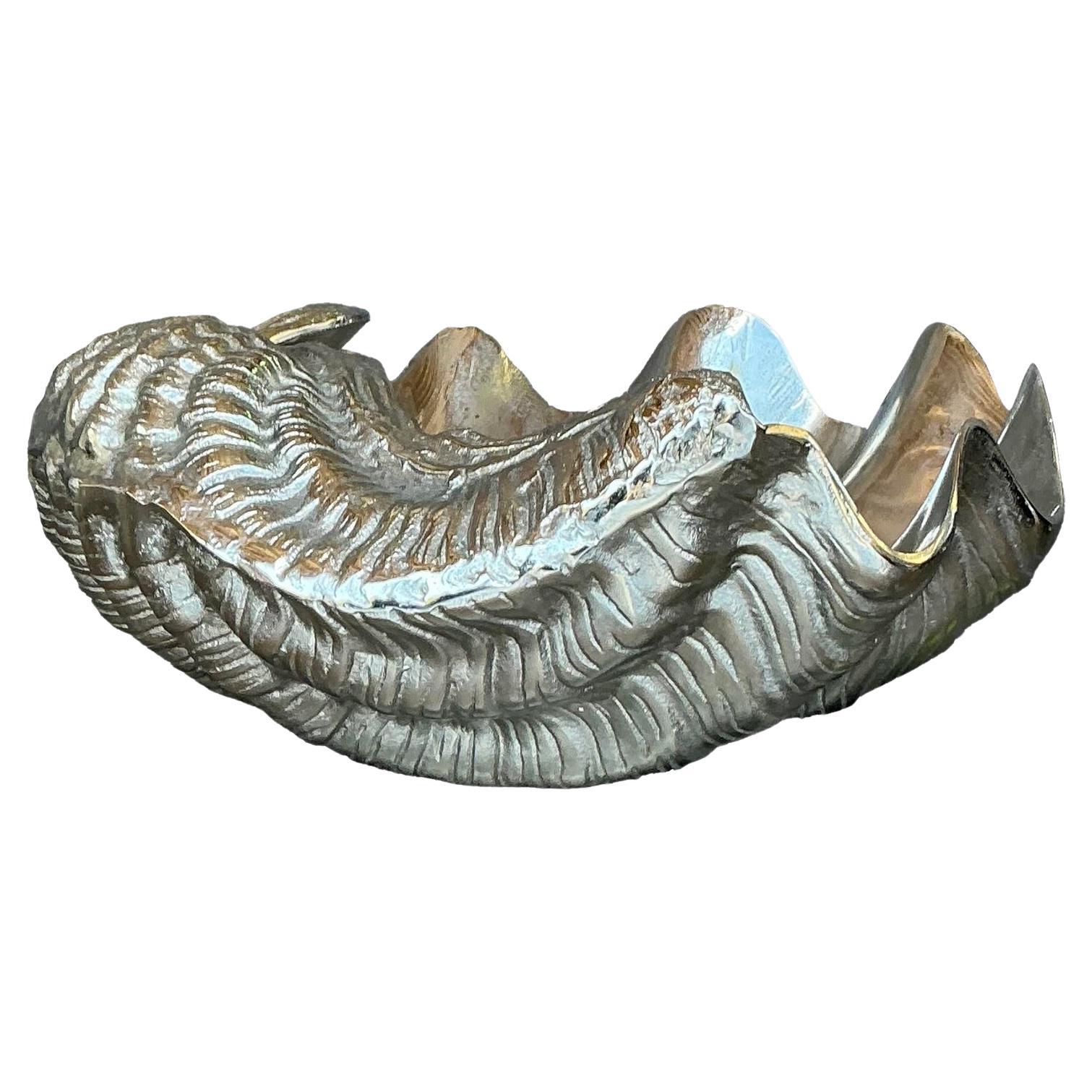 Vintage Cast Metal Giant Clam Shell