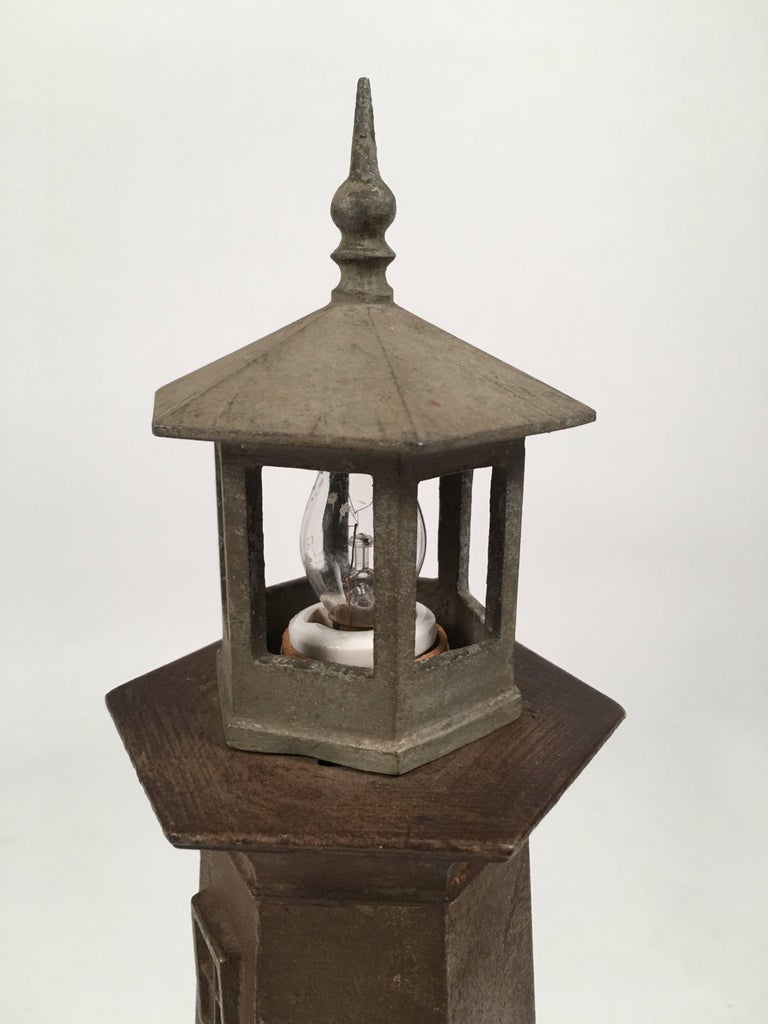Vintage Cast Metal Lighthouse Lamp at 1stDibs