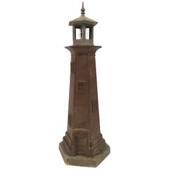 Vintage Cast Metal Lighthouse Lamp