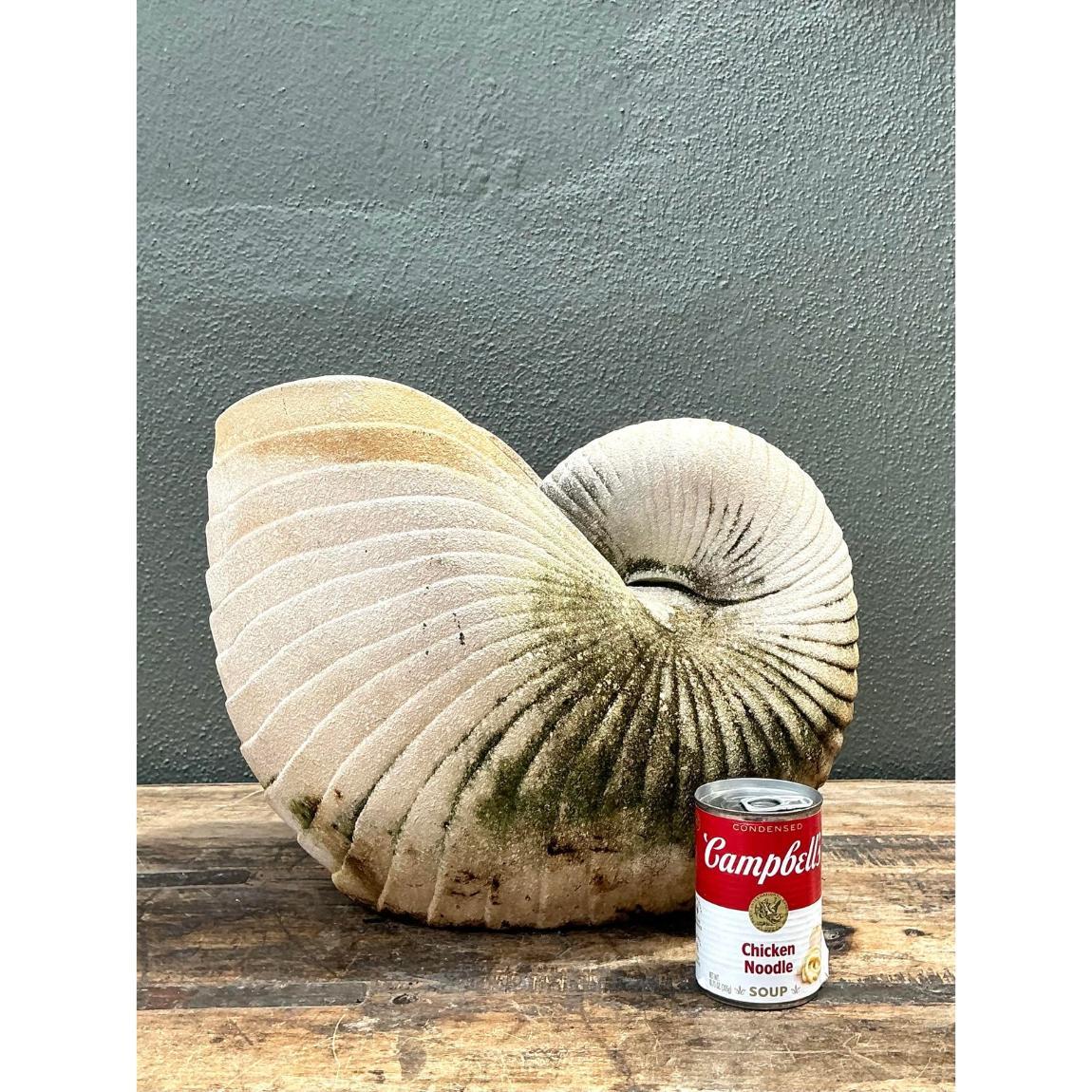 Vintage Cast Nautilus Shell Planter For Sale at 1stDibs