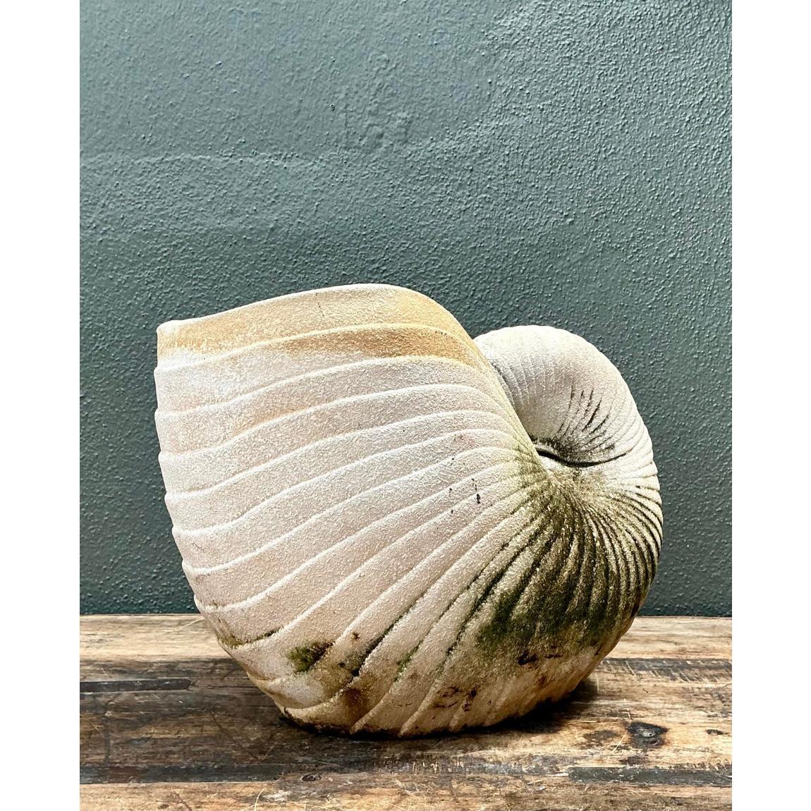 Vintage Cast Nautilus Shell Planter For Sale at 1stDibs