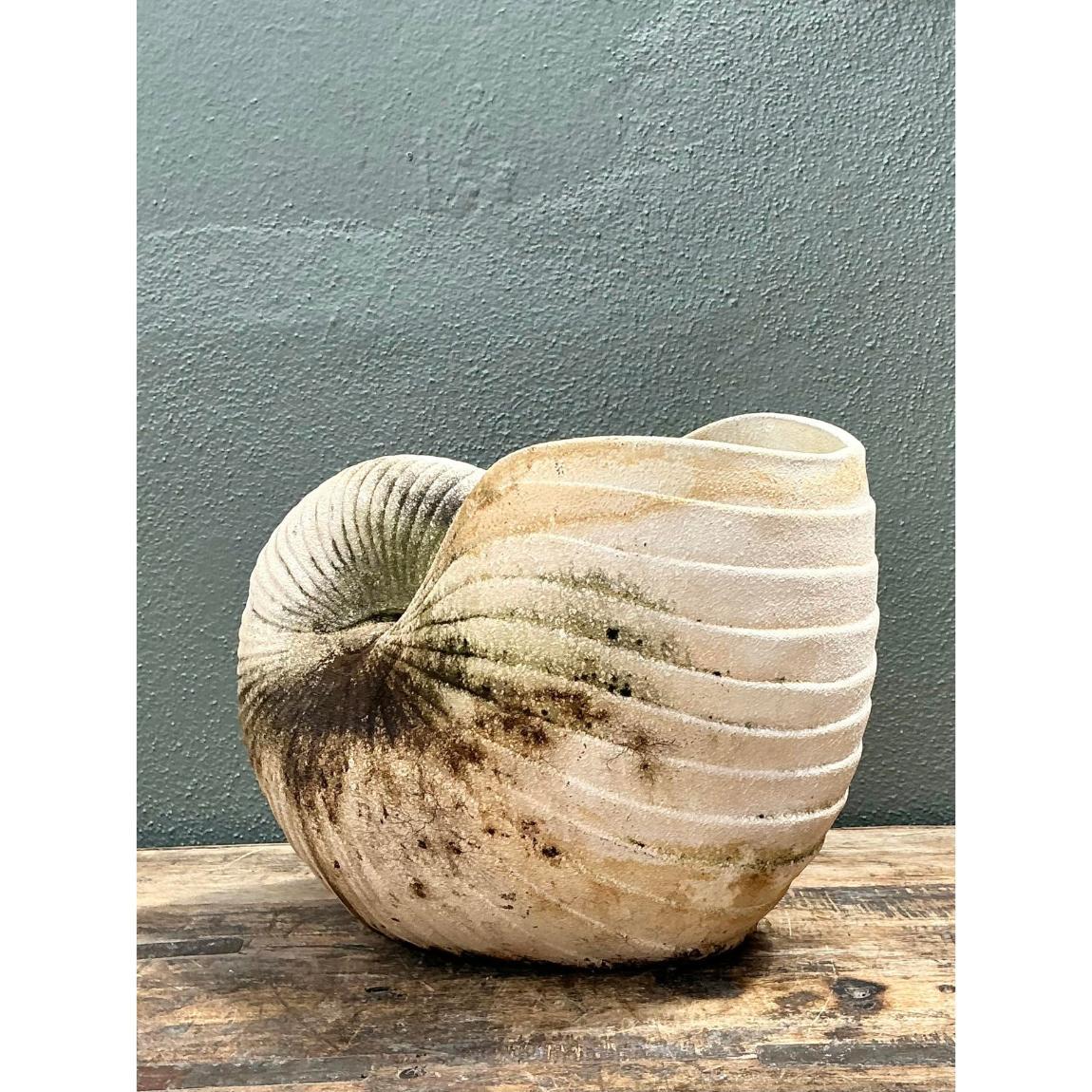 Vintage Cast Nautilus Shell Planter For Sale at 1stDibs