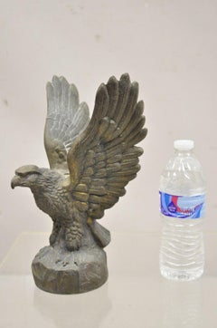 Vintage Cast Pot Metal 12" Decorative Bald Eagle Architectural Finial Statue