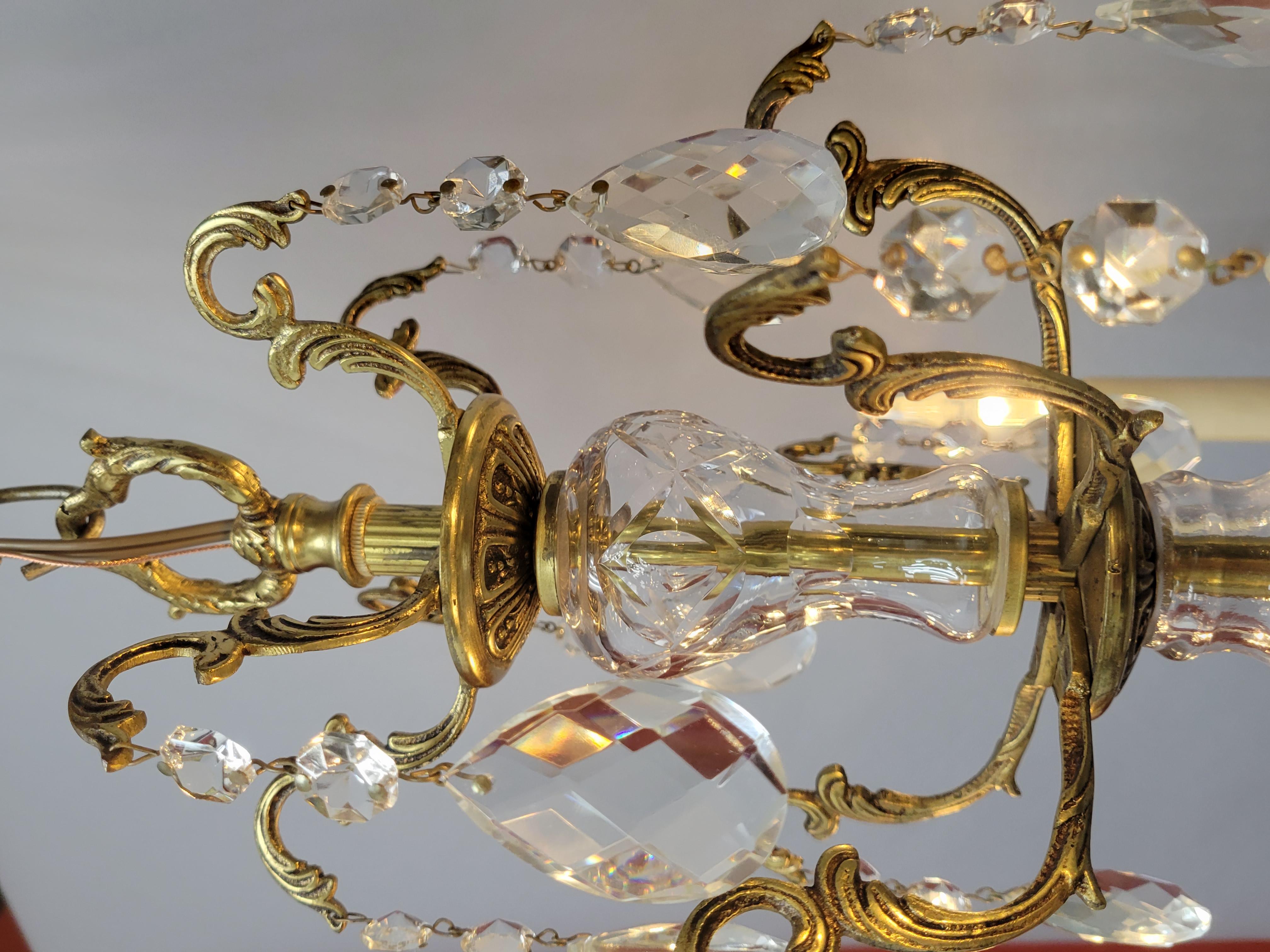 Vintage Cast Spanish Brass Chandelier For Sale 5