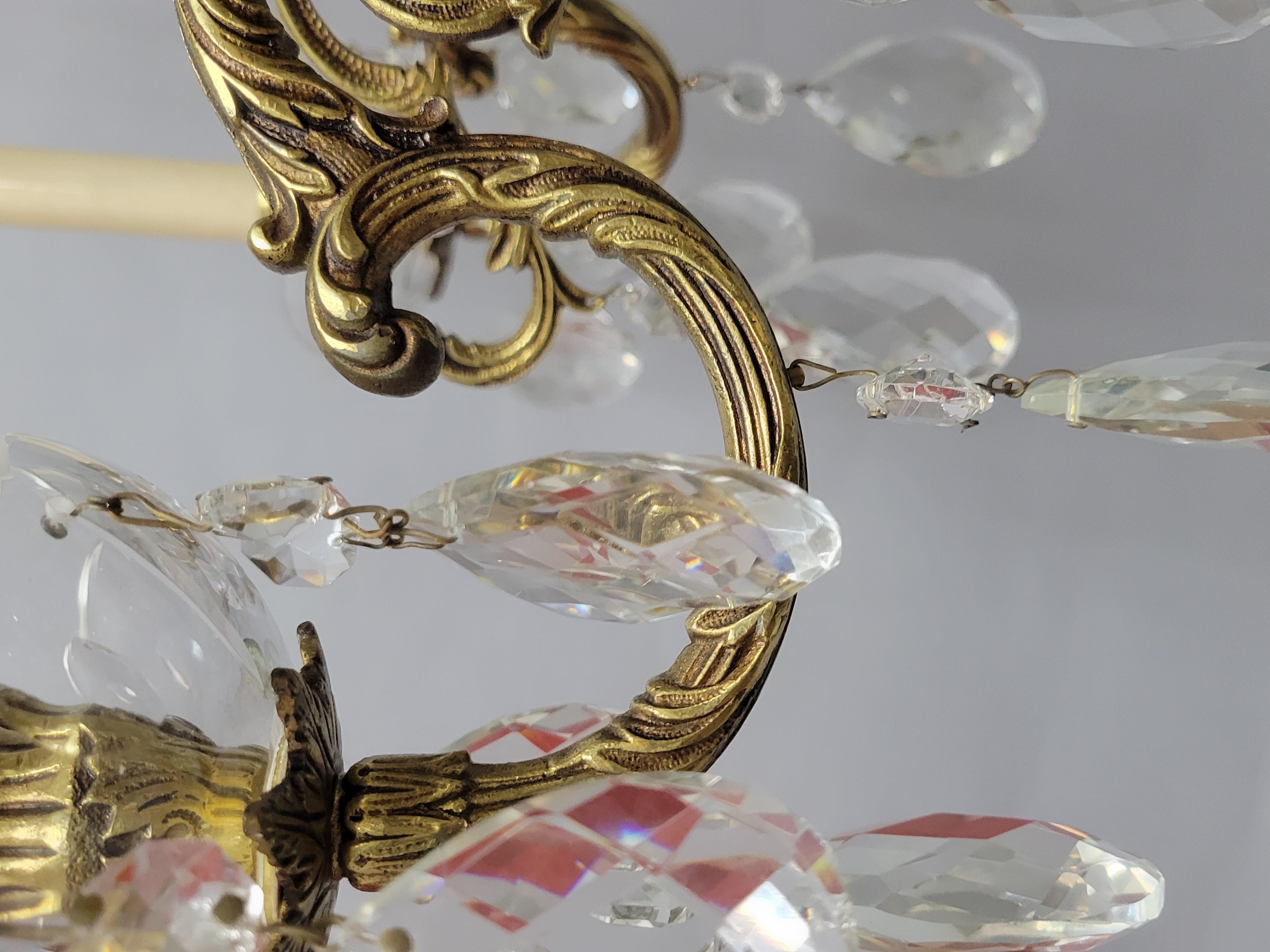 Vintage Cast Spanish Brass Chandelier For Sale 11