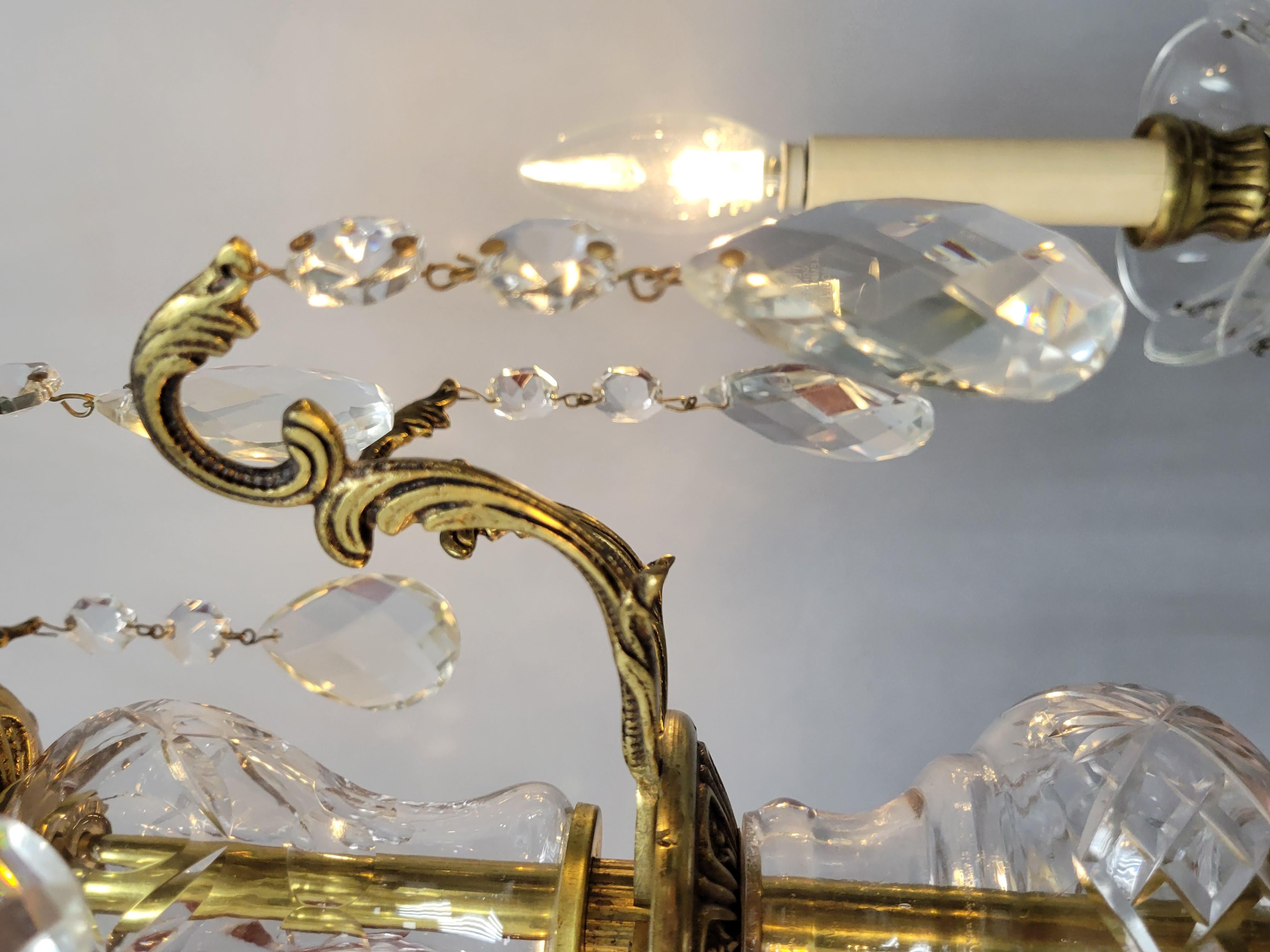 Vintage Cast Spanish Brass Chandelier For Sale 4