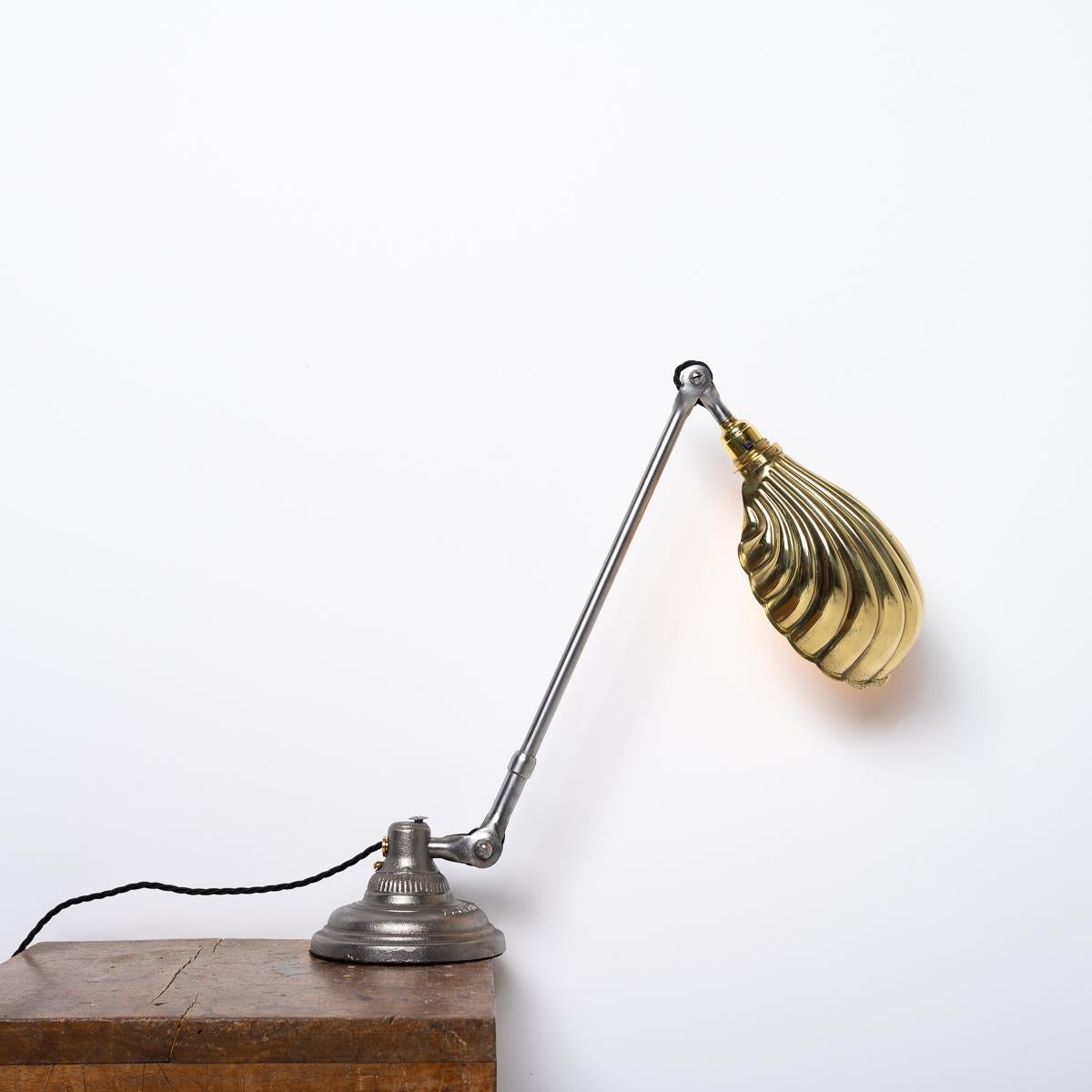 Lampe de piano Dugdills vintage en acier moulé avec abat-jour en laiton 10