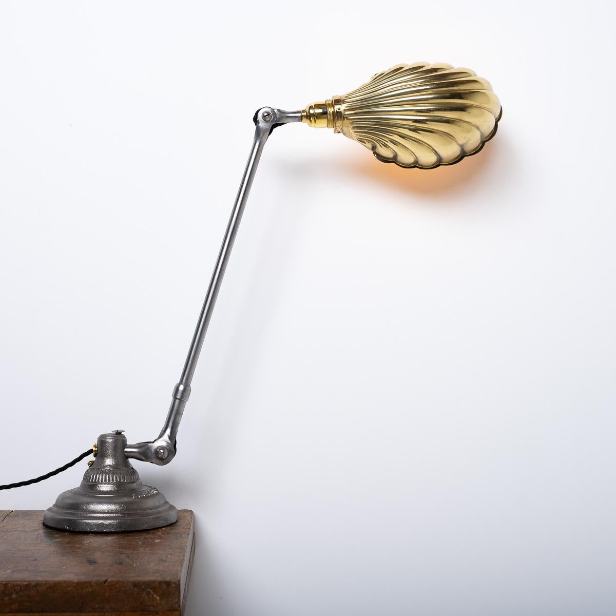 Laiton Lampe de piano Dugdills vintage en acier moulé avec abat-jour en laiton