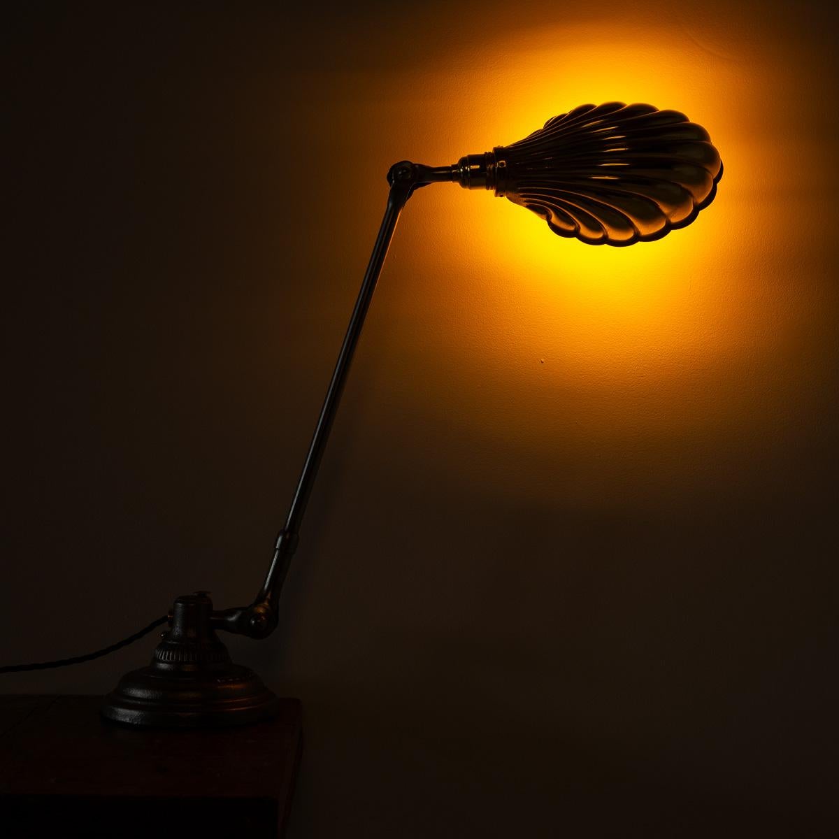 Lampe de piano Dugdills vintage en acier moulé avec abat-jour en laiton 1