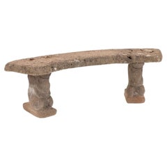 Retro Cast Stone Garden Bench with Squirrel Supports, English