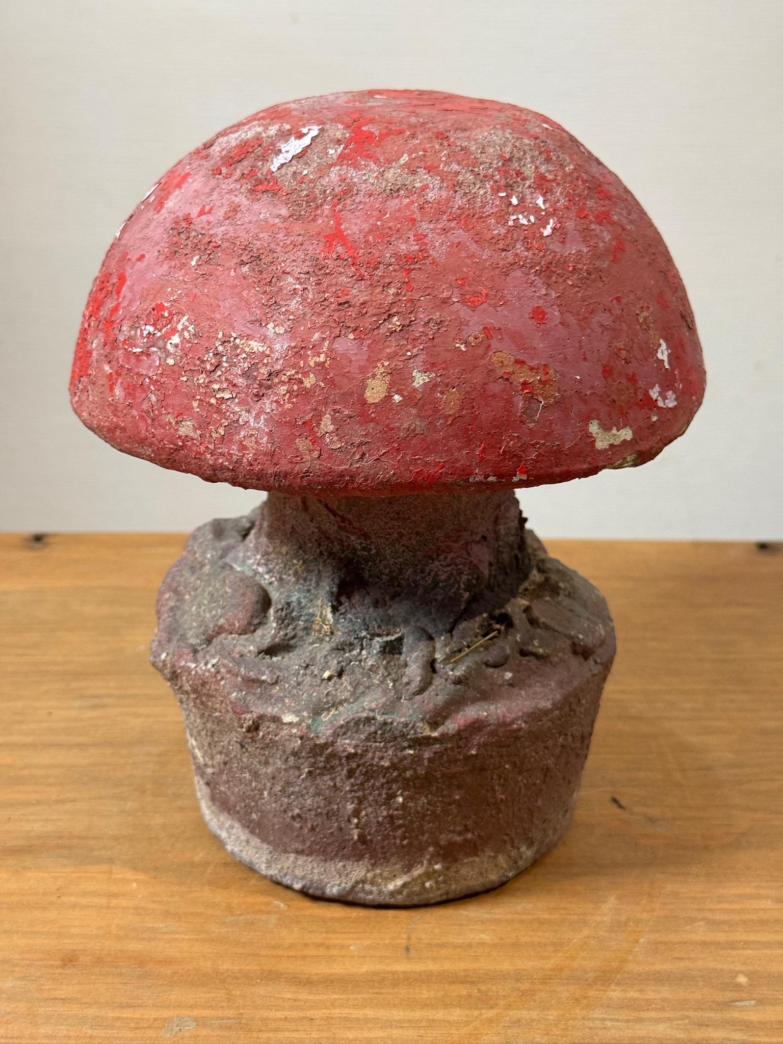 Adorno vintage de seta de jardín de piedra fundida - Pátina envejecida Rústico en venta