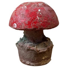 Adorno vintage de seta de jardín de piedra fundida - Pátina envejecida