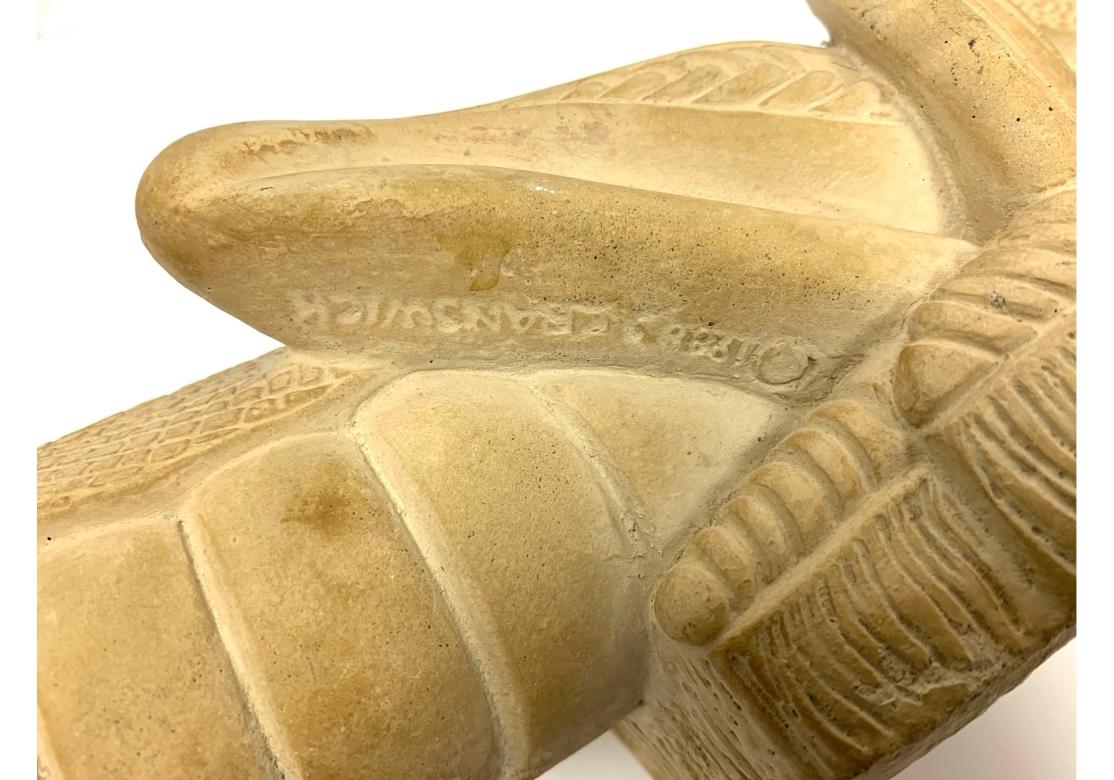 Vintage Cast Stone Grasshopper Figure In Fair Condition For Sale In Bridgeport, CT