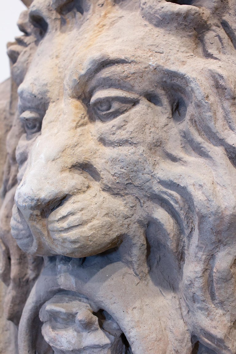 Vintage Cast Stone Lion Plaque at 1stDibs