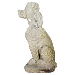 Used Cast Stone Poodle Garden Statue