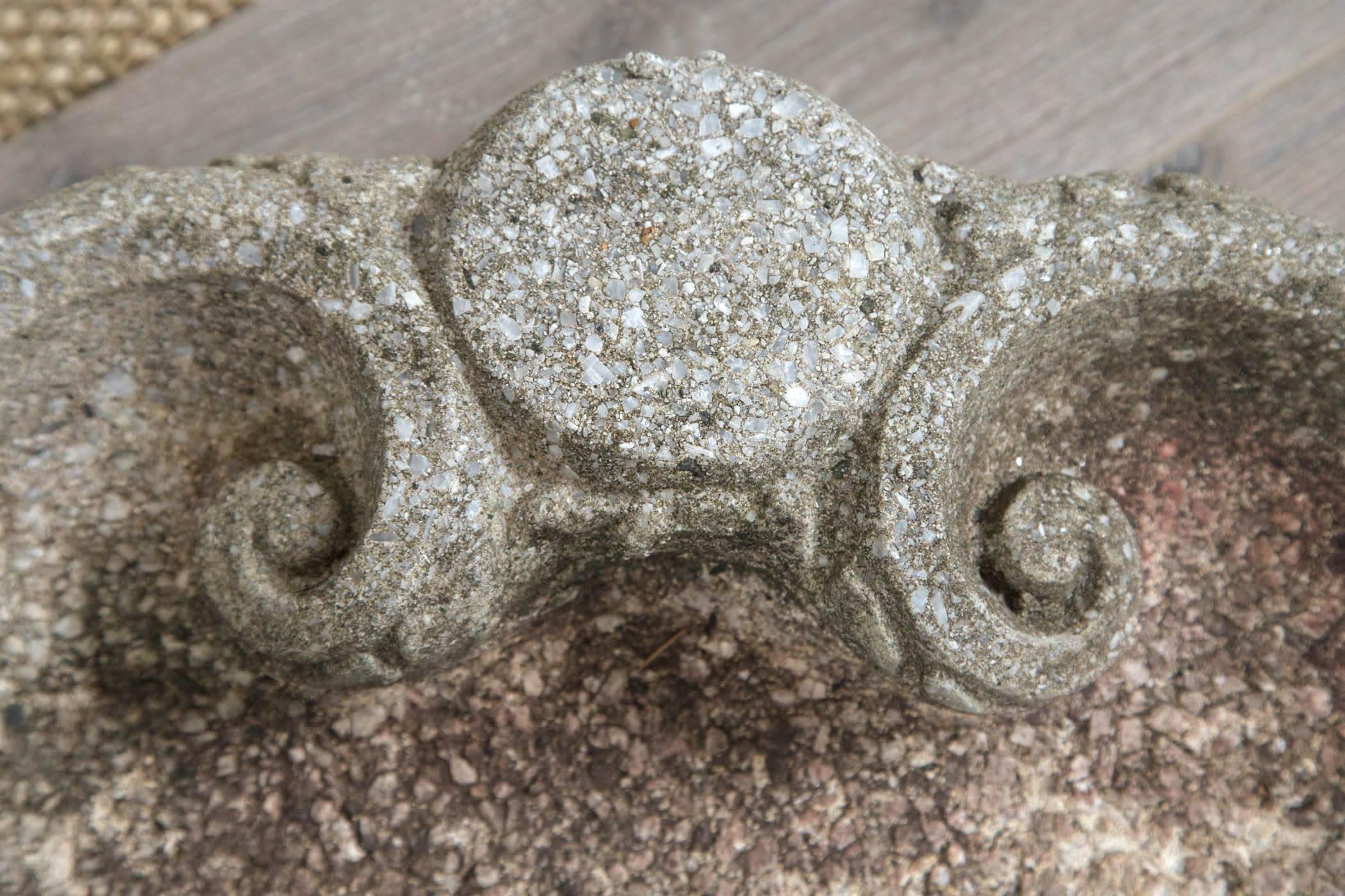 Vintage Cast Stone Shell Form Garden Ornament, Mid-20th Century 2