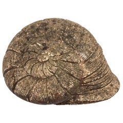 Vintage Cast Stone Snail Shell Garden Ornament