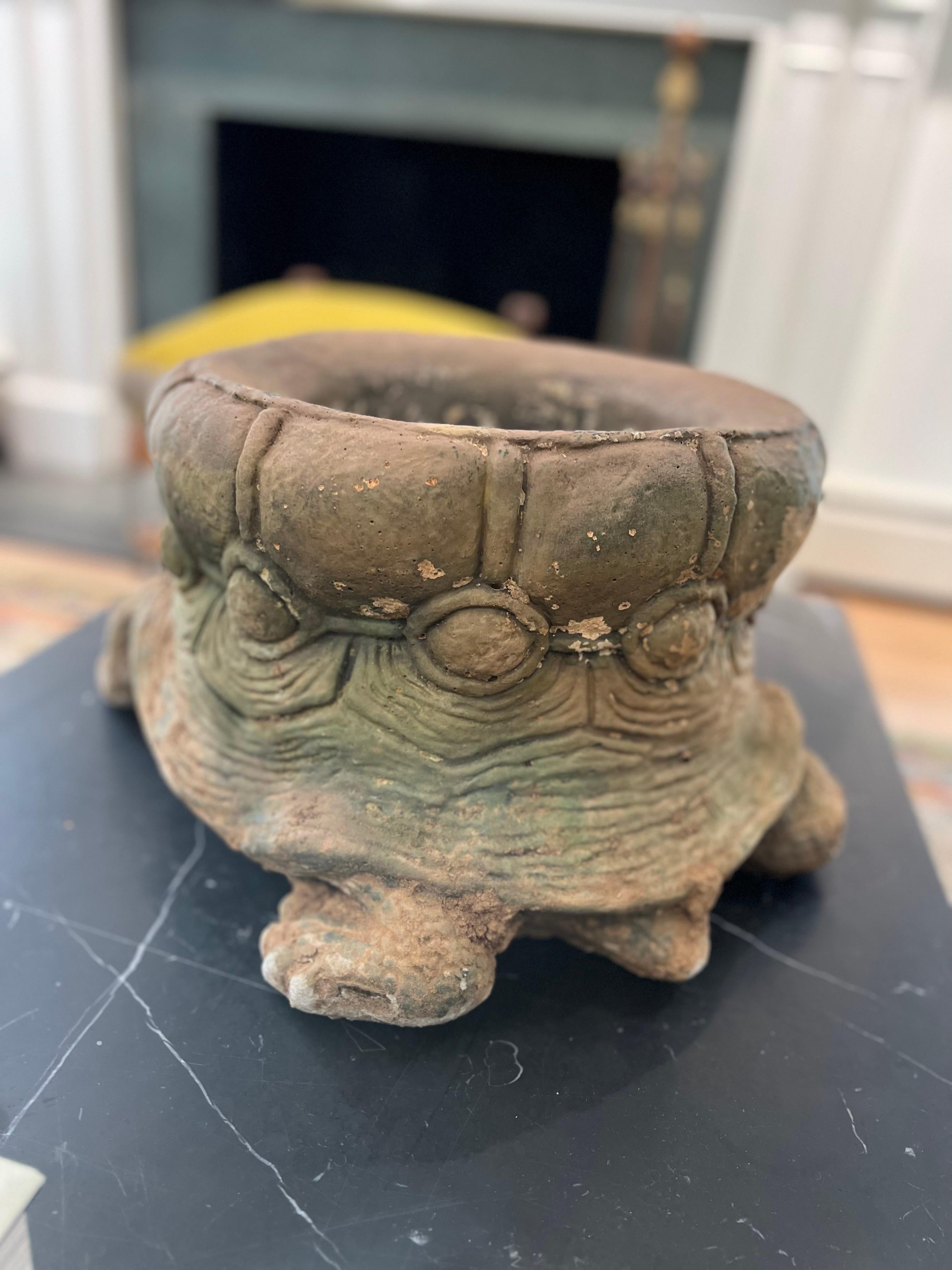 Vintage Cast Stone Turtle/Tortoise Planter  For Sale 1
