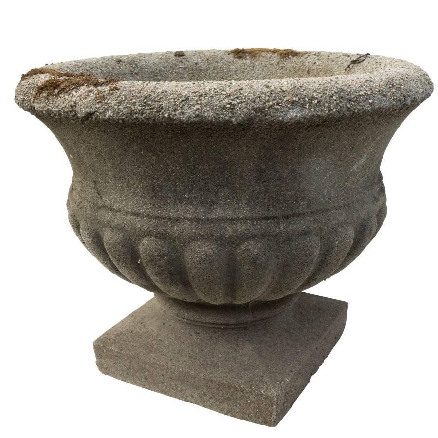 European Vintage Cast Stone Urn, circa 1950 For Sale