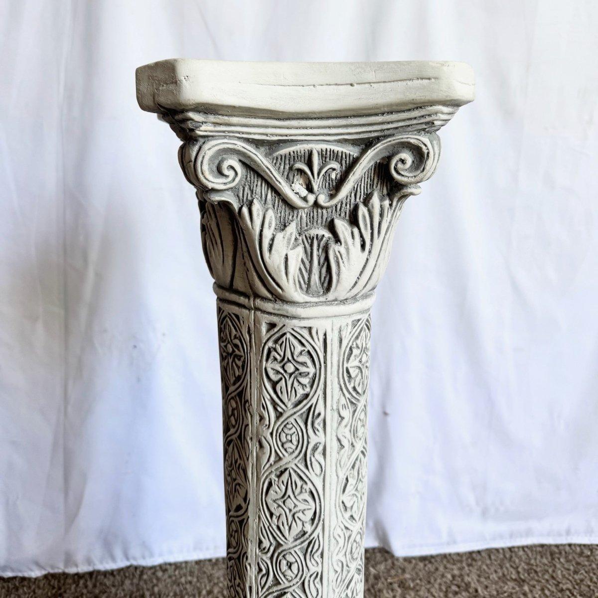 Vintage Casted Plaster “9 Muses” Pedestal In Good Condition For Sale In Delray Beach, FL