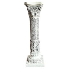 Vintage Casted Plaster “9 Muses” Pedestal