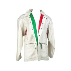 Vintage Castelbajac 1995 Ecru Linen Jacket with Colorful Lining