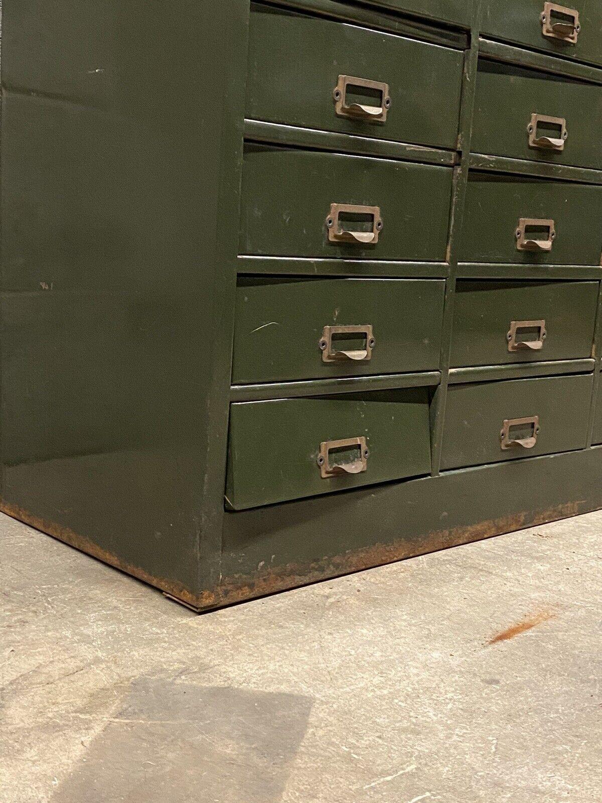 Vintage Castle Casol Cabinet Co Green Steel Metal Shop Hardware 27 Drawer Chest 2