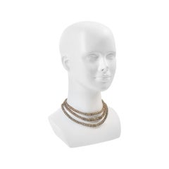 Vintage Castlecliff Gold Tone Crystal Rondelle Choker Necklace, 1960s
