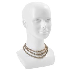 Vintage Castlecliff Gold Tone Crystal Rondelle Choker Necklace, 1960s
