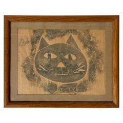 Vintage Cat Block Print