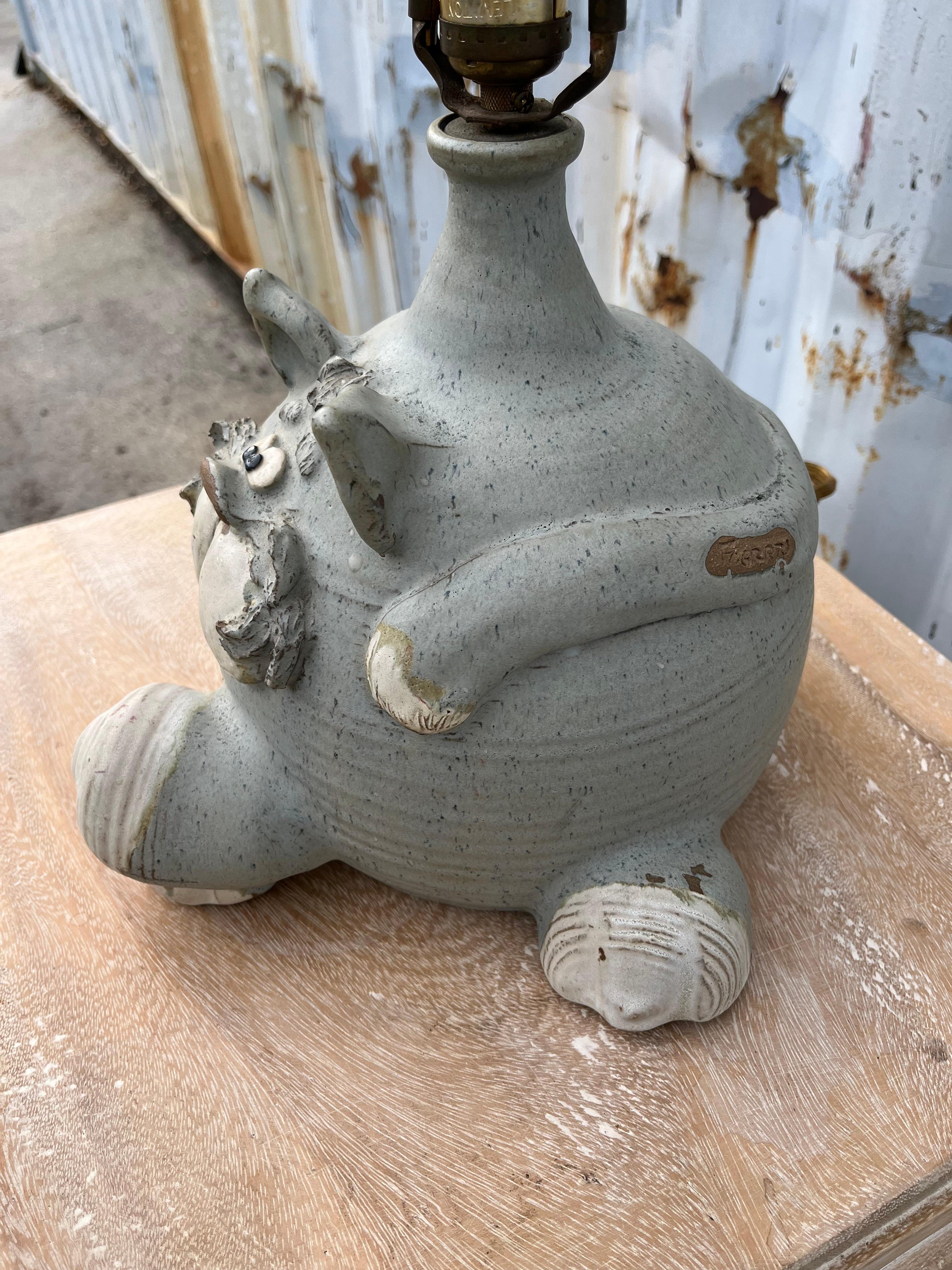 Vintage Cat Ceramic Table Lamp by Fogarty Pottery Studio. Circa 1970s For Sale 10