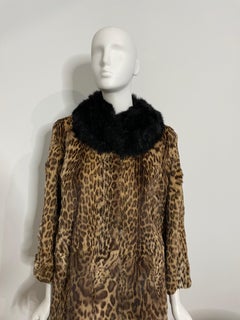 Vintage Cat Leopard Print Fur Jacket - Car Coat