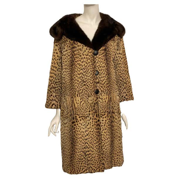 Vintage Cat Printed Fur Jacket - Swing Coat For Sale at 1stDibs ...