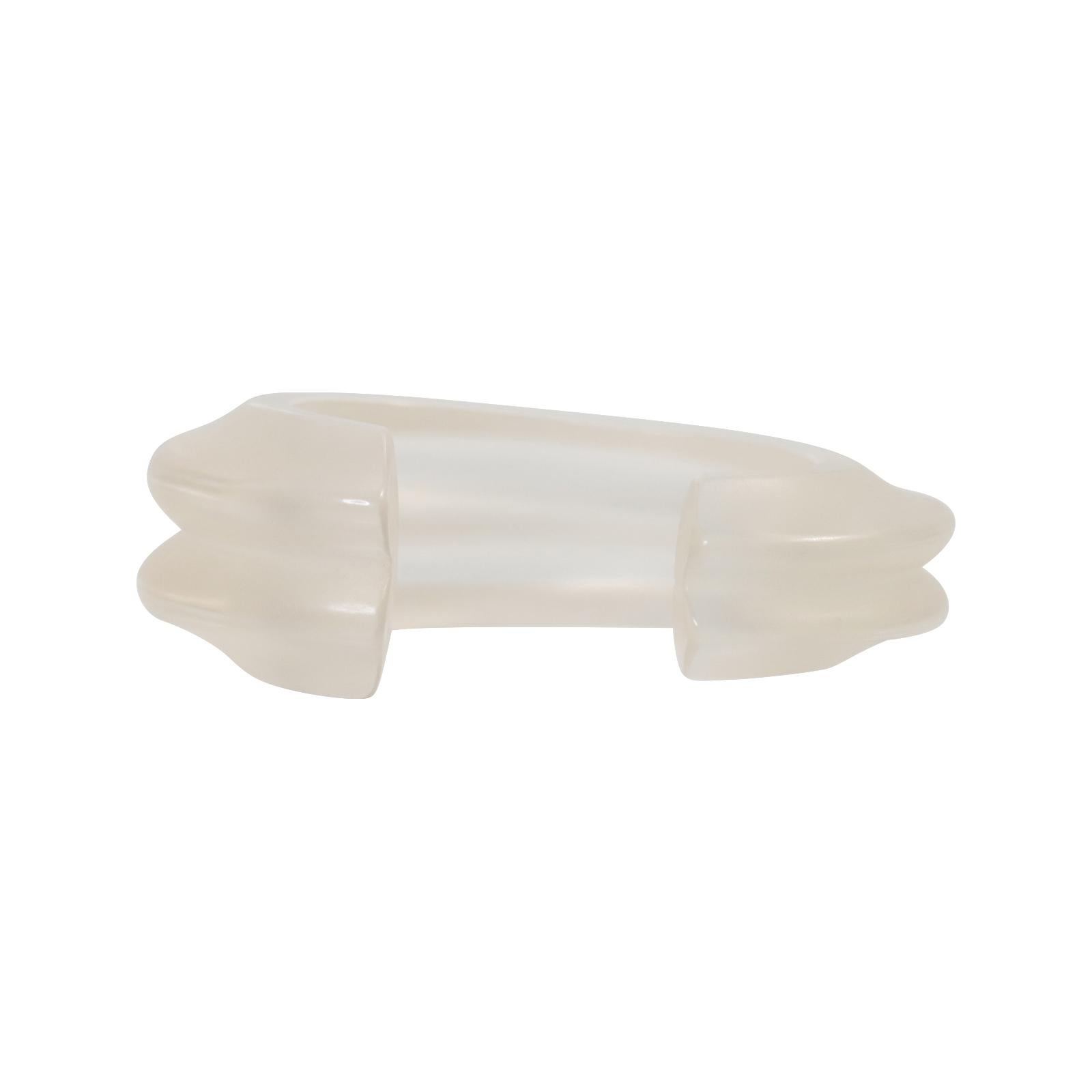 Women's or Men's Vintage Catherine Knoll Opague Lucite Cuff Bracelet Circa 1980's For Sale
