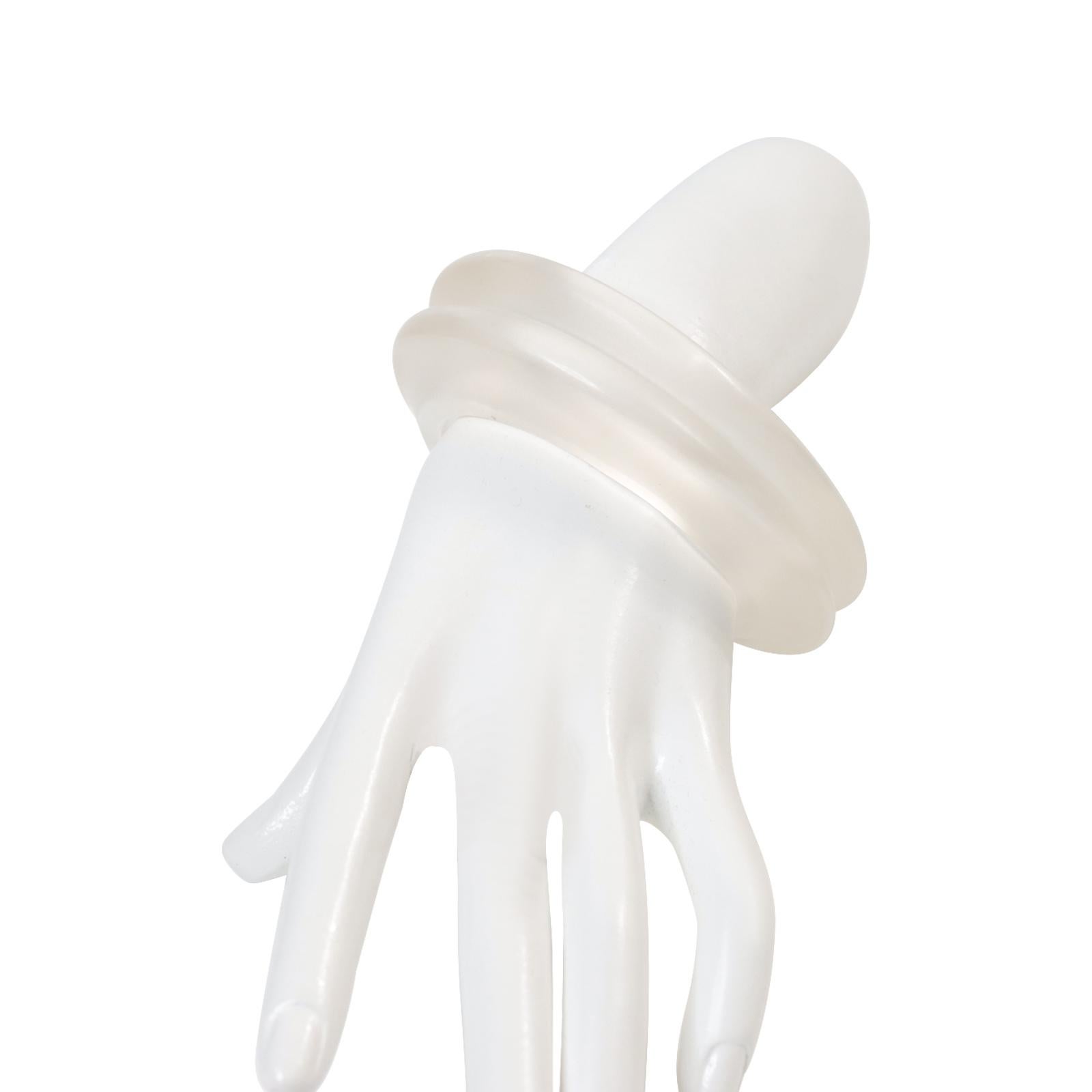 Vintage Catherine Knoll Opague Lucite Cuff Bracelet Circa 1980's For Sale 4