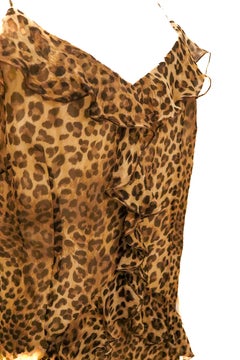 Vintage Catherines Couture Leopard Print Silk Dress