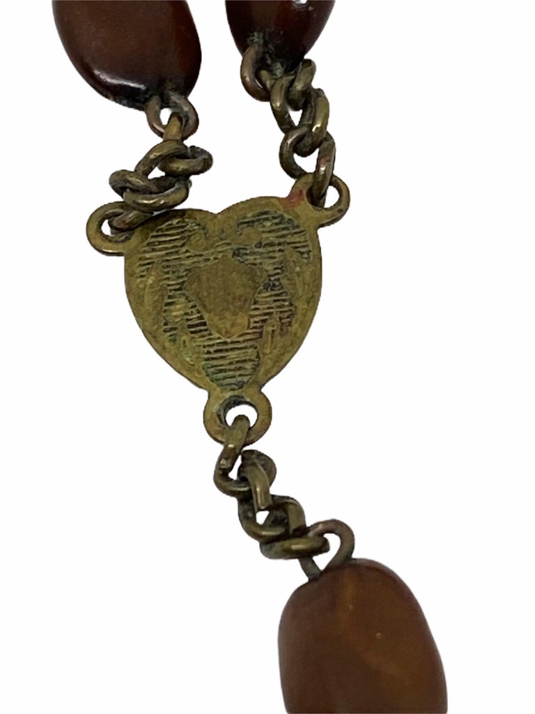 Vintage Catholic Reliquary Box Crucifix Pendant w. Relics of Saints