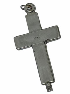 Vintage Catholic Reliquary Box Crucifix Pendant with Relics of Saints