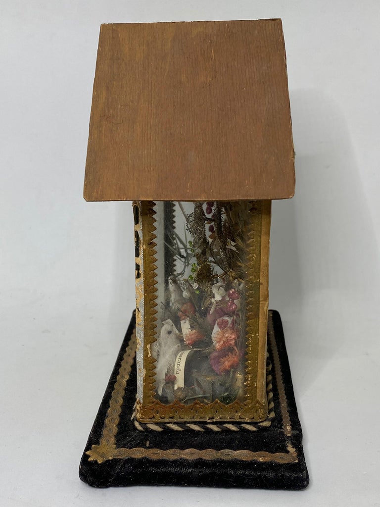 Vintage Catholic Reliquary Box Monastery Work with Relics of Different