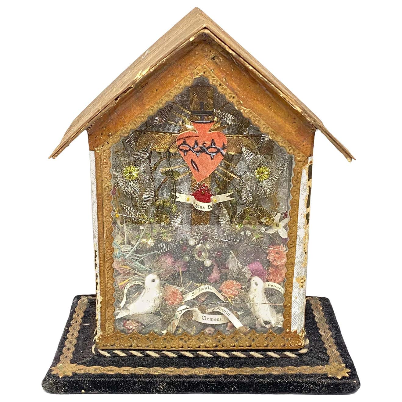 Catholic Collection Box Vintage Catholic Reliquary Box Monastery Work with Relics of Different ...