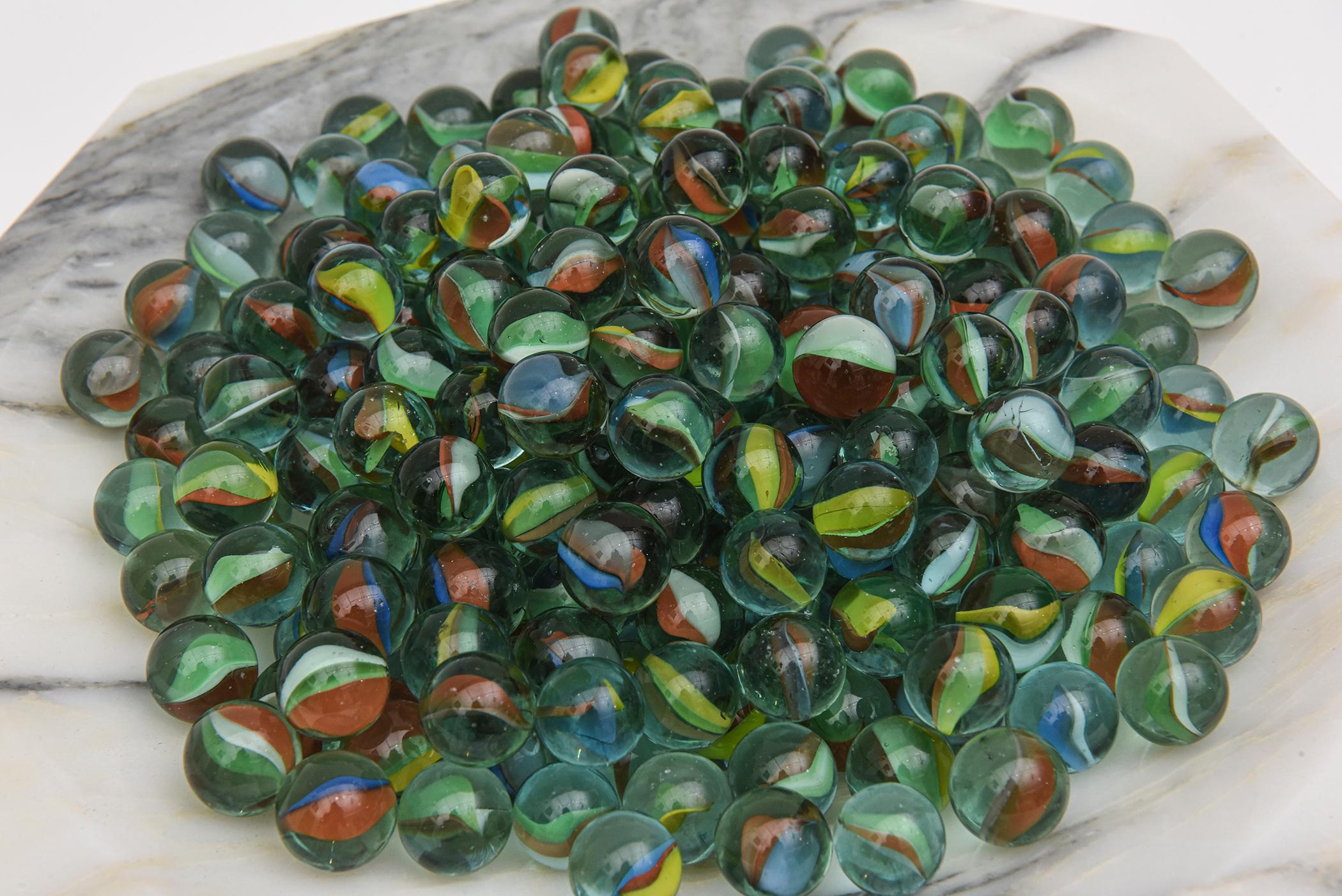  Cats Eye Glass Marbles Collection of 234 Mid Century Modern 1