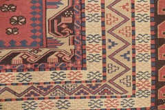 Tappeto Sumak d'epoca caucasico con design geometrico a scudo