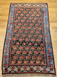 Vintage Karabagh Area Rug, Wool Pile, Floral Design, Caucasus, 1900s, 4' x 7'