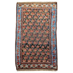 Antique Caucasian Karabagh in Allover Pattern in Brown, Blue, Yellow, Green, Red