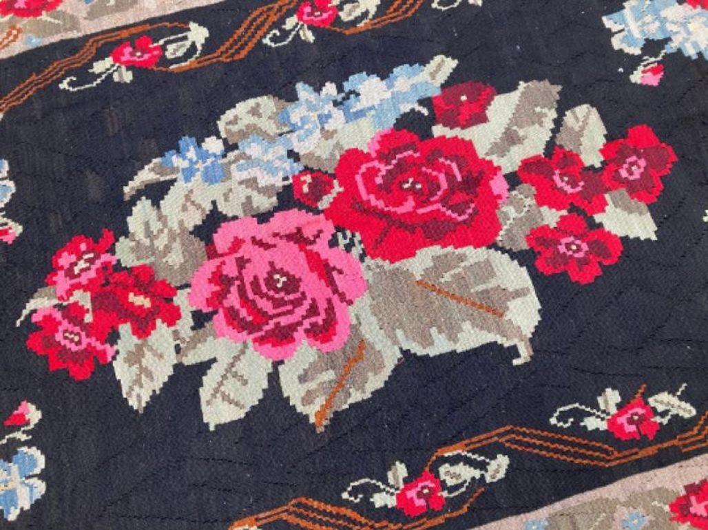 Kilim vintage caucásico de Karabagh de 2,77 m x 1,49 m Lana en venta