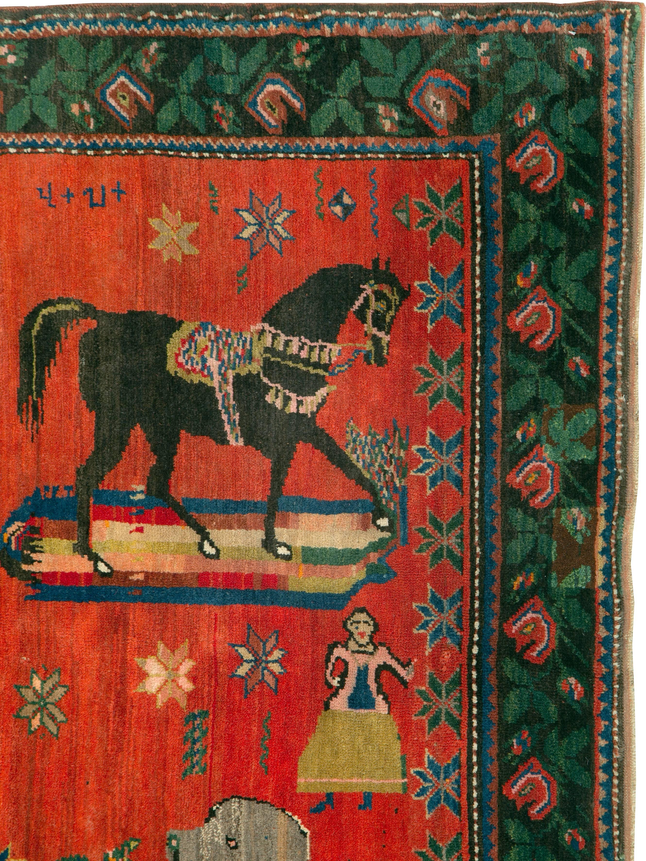 Ein alter kaukasischer Karabagh-Bildteppich aus der Mitte des 20. Jahrhunderts.