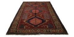 Vintage Caucasian Karabagh Rug, Handwoven with Geometric Medallion Pattern