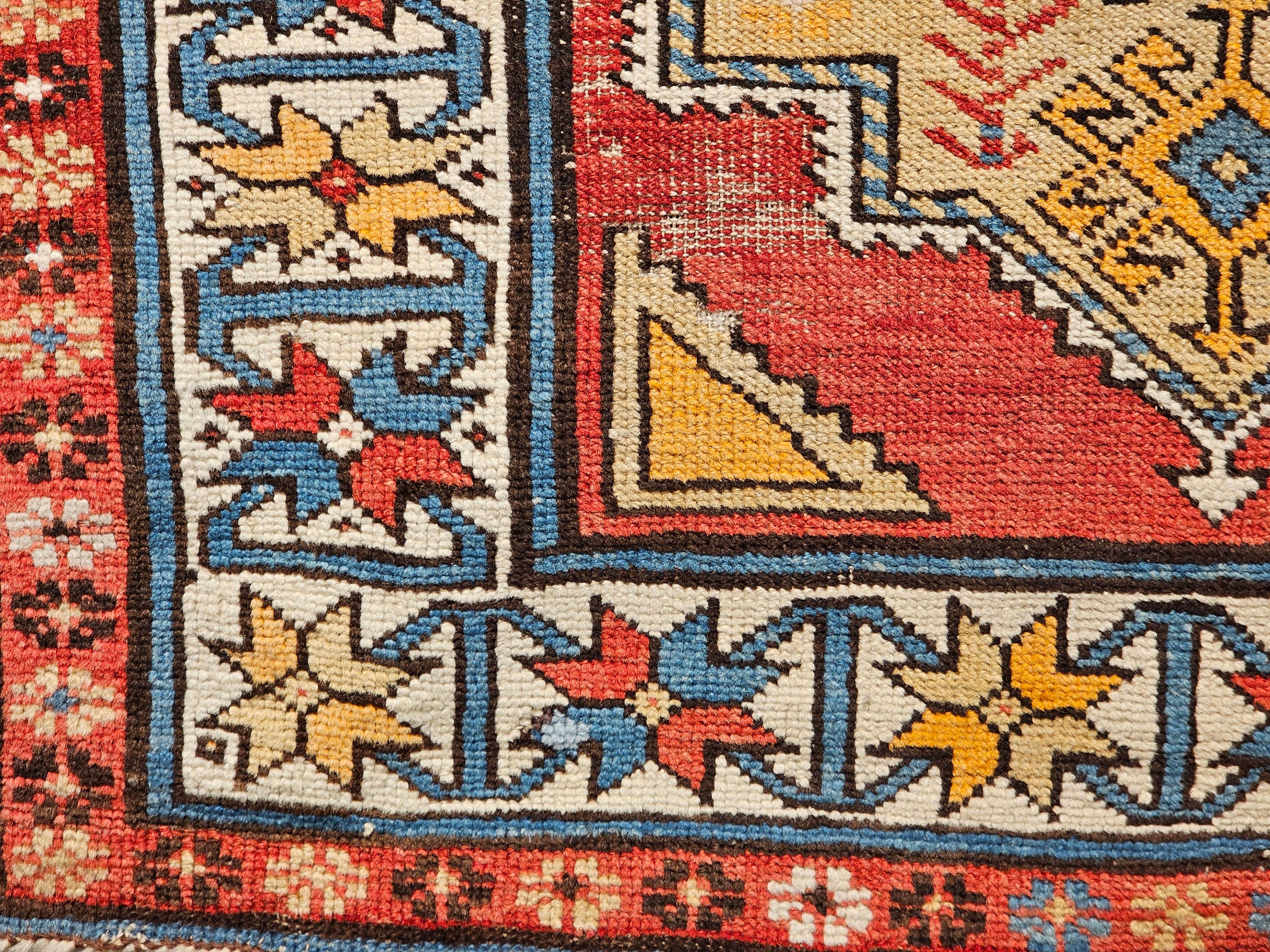 Alfombra caucásica kazaka vintage, principios del siglo XX en venta 3